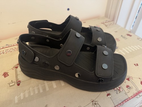 Crocs black slip sandals - crocs,