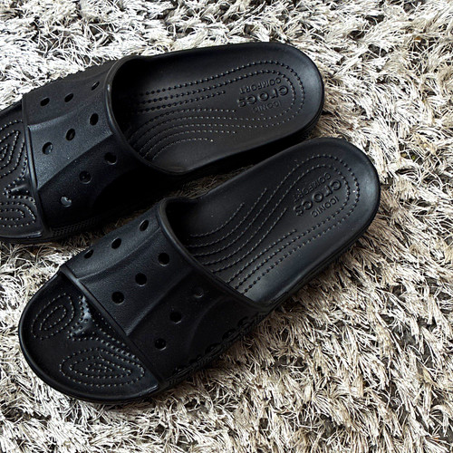 Crocs black men slider - black, men's